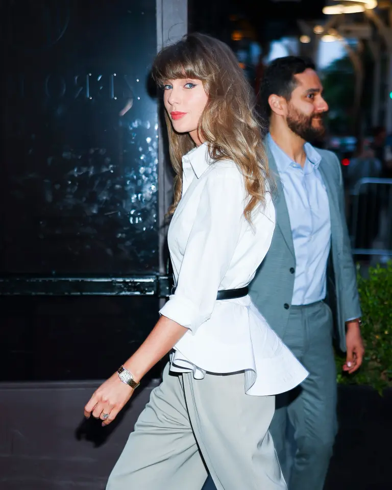 Business Casual Celebrity Trend 2026 — How Taylor Swift and Rihanna Made Office Dressing Cool Taylor Swift white shirt NYC May 2026 4