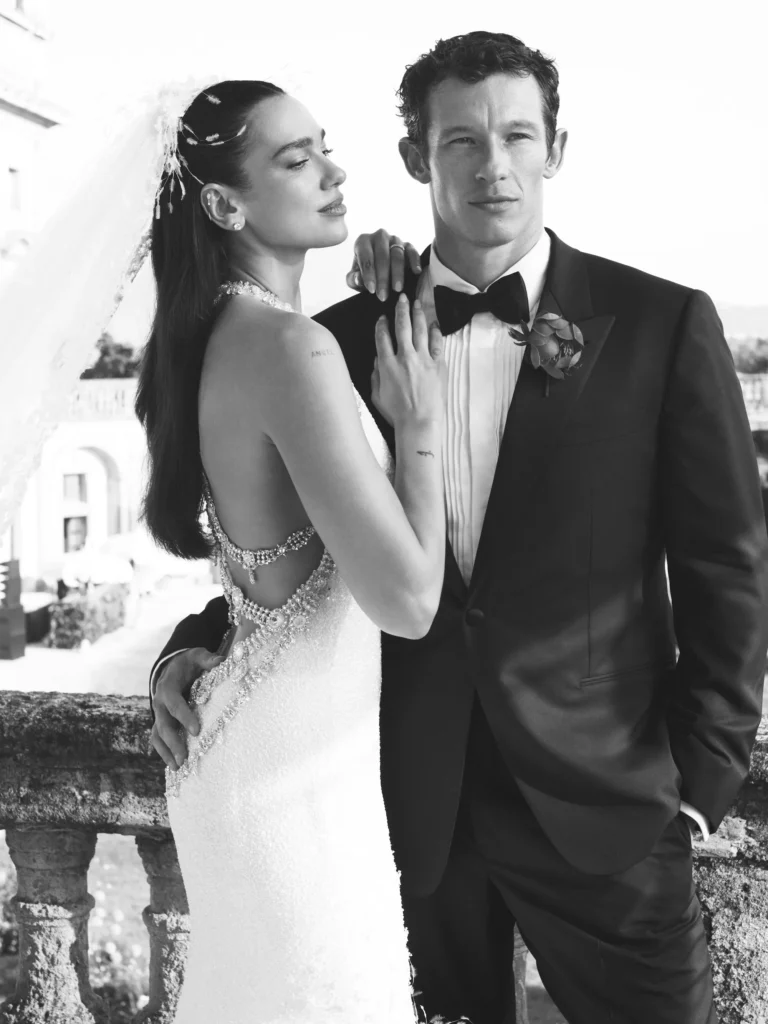 Dua Lipa Chanel Sicily Wedding Gown 2026 — 480,000 Beads, 25,000 Feathers, and Every Detail Dua Lipa Callum Turner Sicily wedding 2026