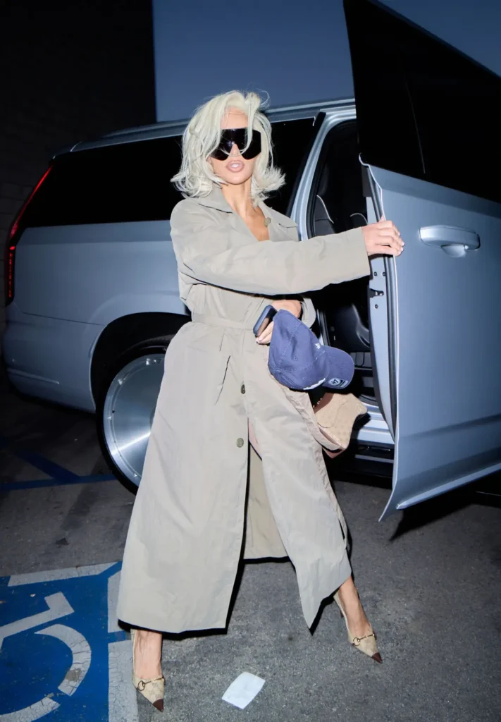 Kim Kardashian Gucci trench coat Beverly Hills