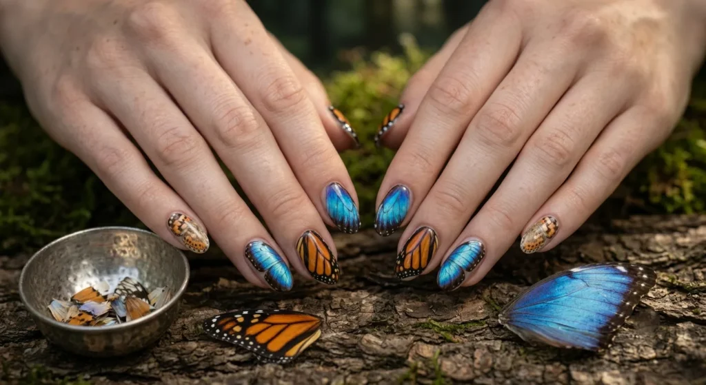 Look 2 — Butterfly Wing Nail Art