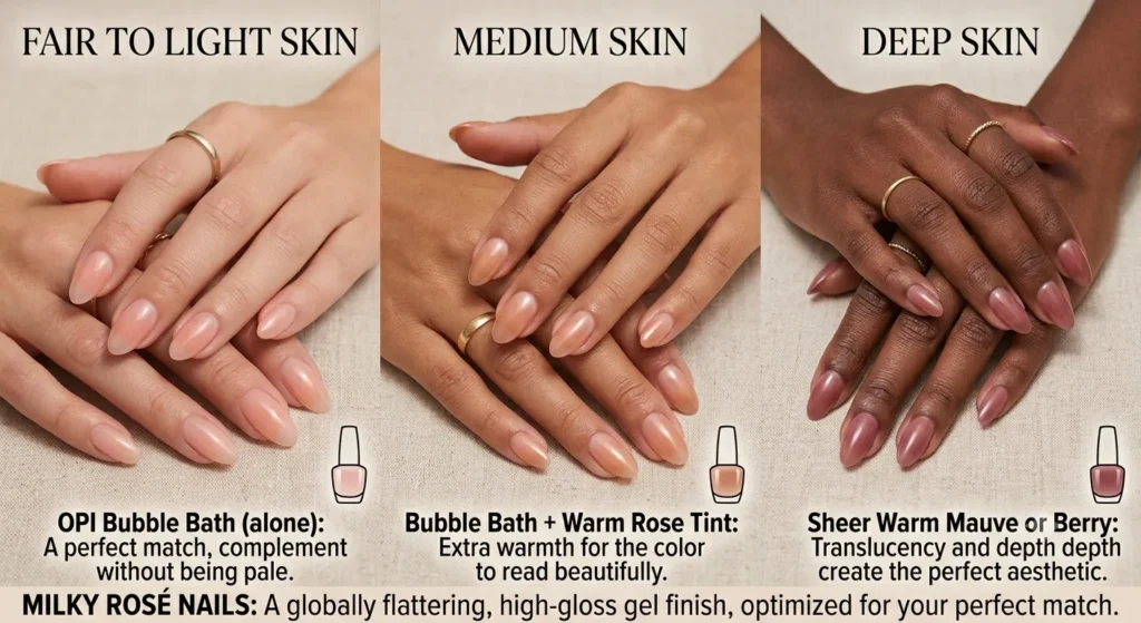 Milky Rosé Nails for Every Skin Tone