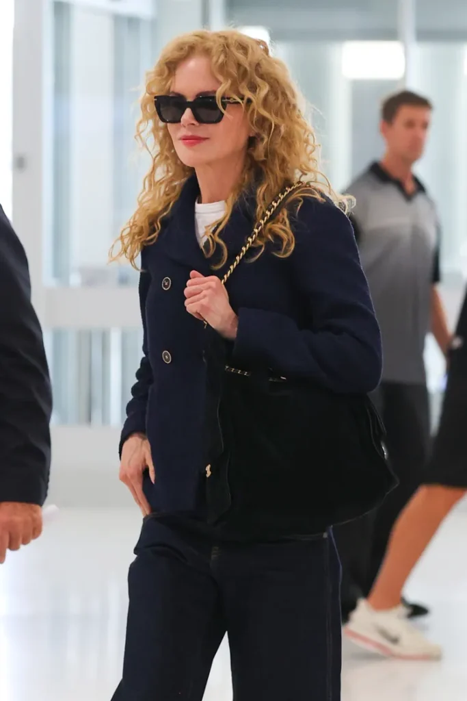 Nicole Kidman natural curls Sydney Airport