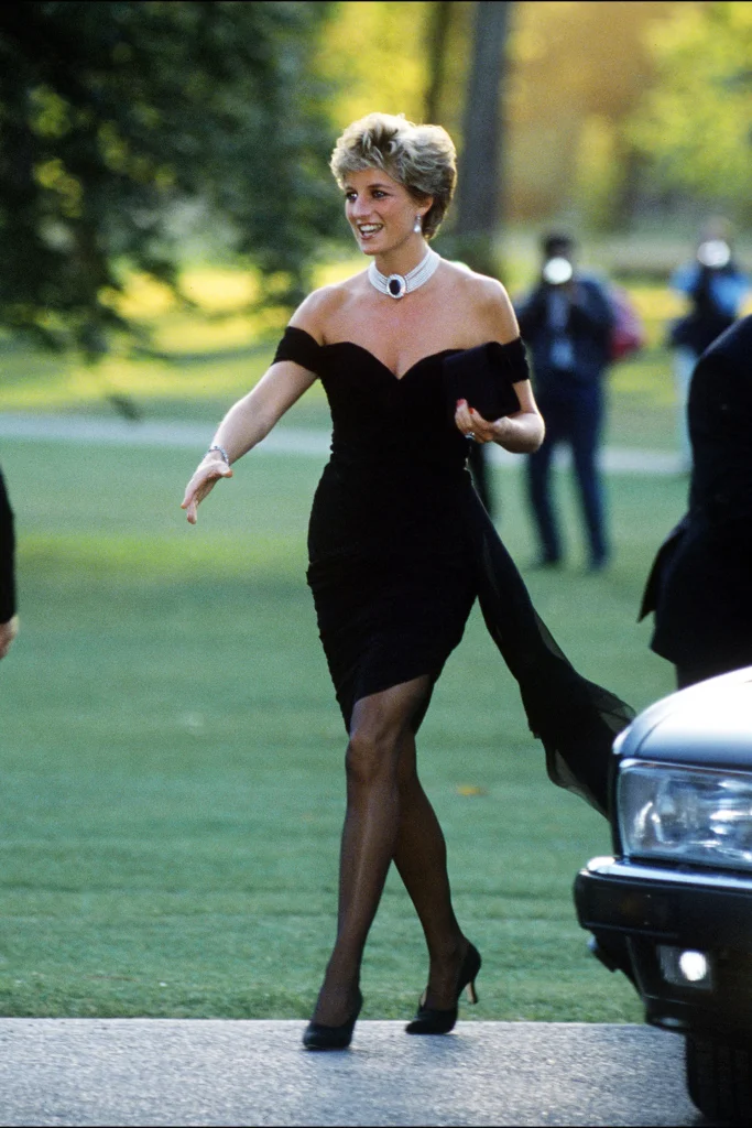 Princess Diana Fashion Legacy — How Kate Middleton Honors Her Style in 2026 Princess Diana black Christina Stambolian cocktail dress