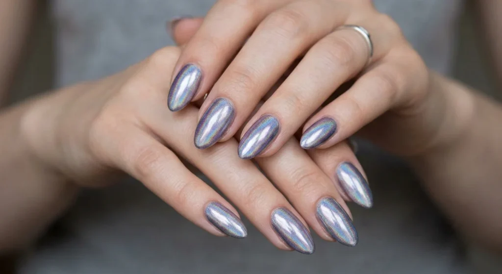 Step 3 — The Metallic Chrome Nails