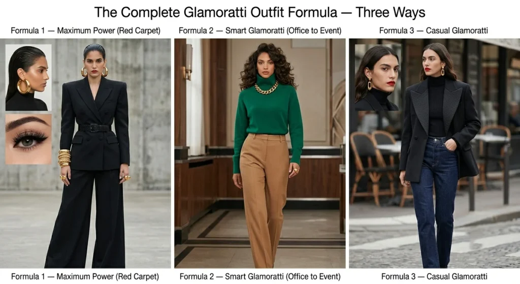 The Complete Glamoratti Outfit Formula — Three Ways