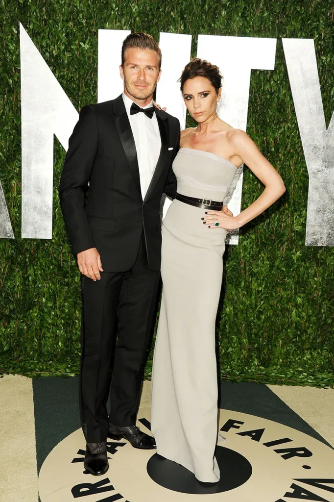 Victoria Beckham Style Evolution — From Spice Girl to Global Fashion Icon David and Victoria Beckham arrive at the 2012 Vanity Fair Oscar Party hosted by Graydon Carter at Sunset Tower on Feb. 26, 2012 in West Hollywood, California.