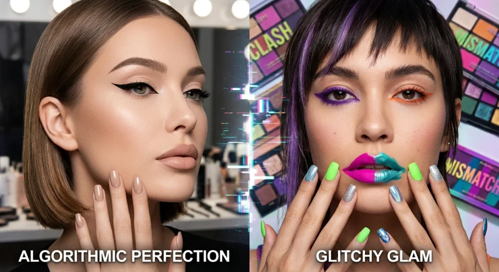 algorithmic perfection vs Glitchy Glam