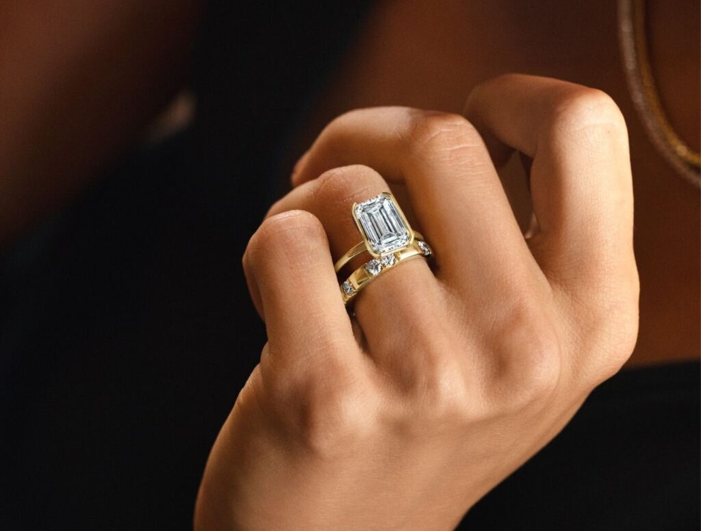 minimal gold wedding band jewelry editorial