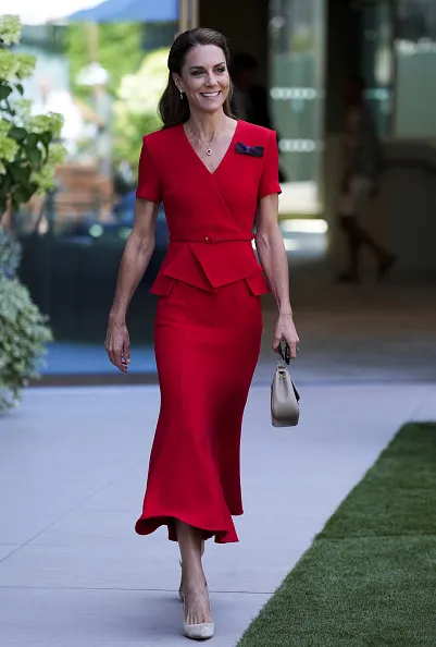 Kate Middleton Wimbledon 2026 — Roland Mouret Strawberry Red Dress and Ruby Jewelry Breakdown Kate Middleton Roland Mouret Wimbledon July 11 2026