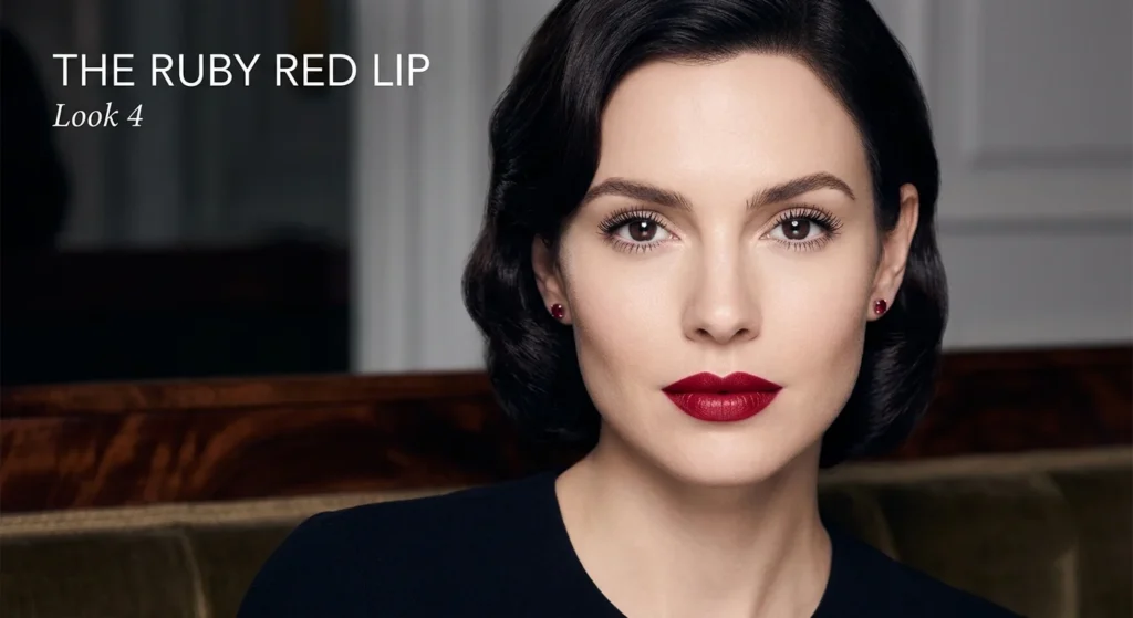 Jewel-Toned Makeup Summer 2026 — The Complete Celebrity Beauty Guide Look 4 — Ruby Red Lip