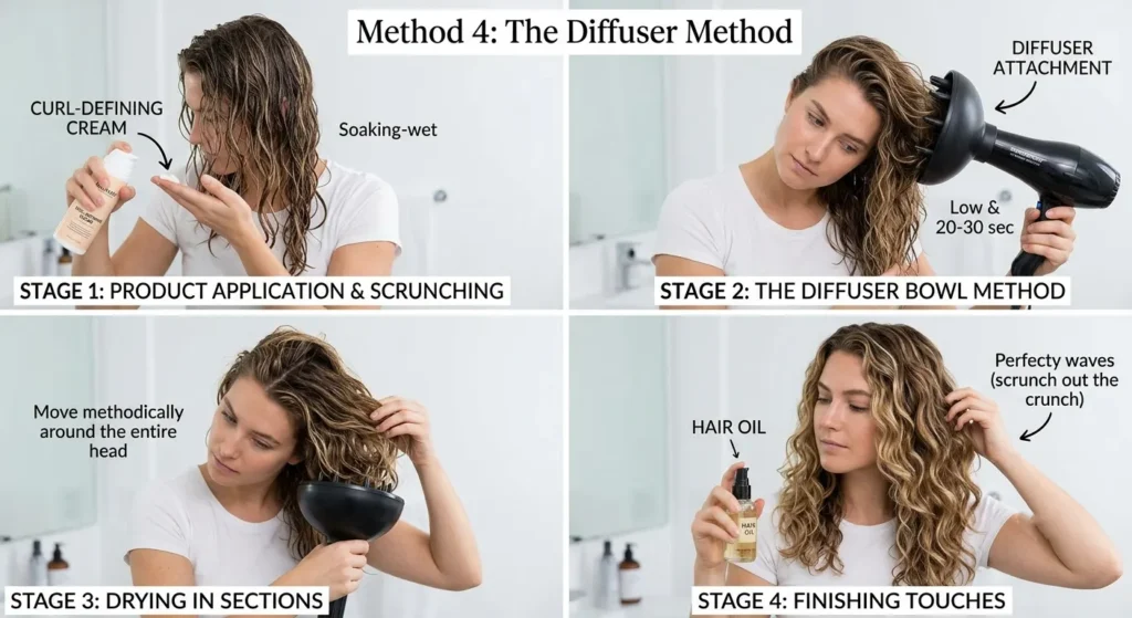 Beachy Waves Hair Summer 2026 — The Complete Celebrity Hair Guide Method 4 — The Diffuser Method (Best for Natural Waves)