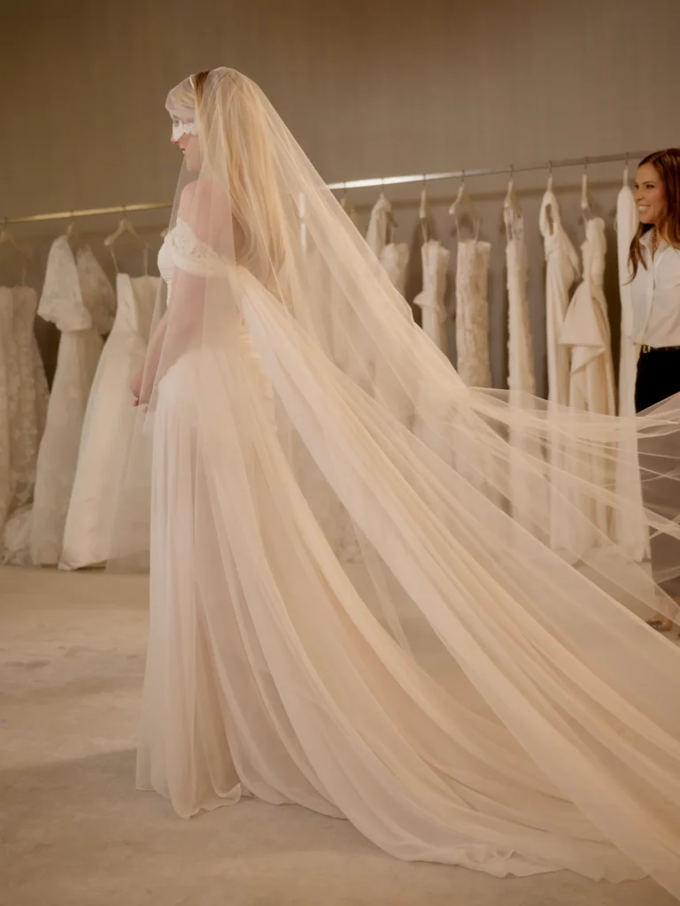 Emma Roberts Wedding Dress 2026 — Monique Lhuillier Antique Rose Gown and Black After-Party Look Emma Roberts Wedding Dress 2026 pretty look