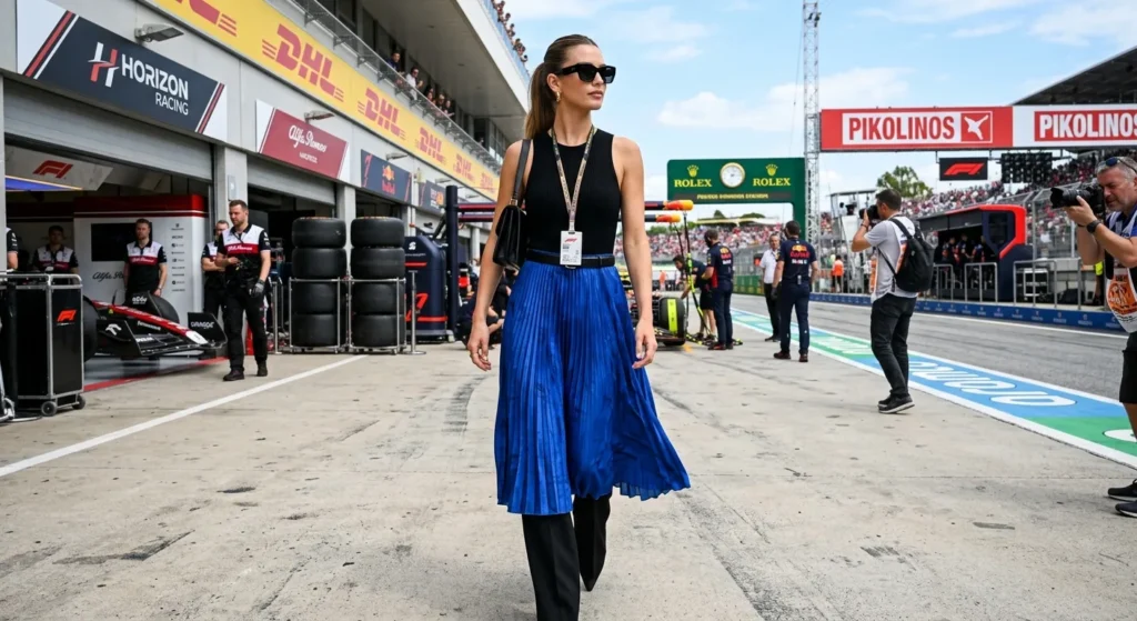 Skirts and Dresses Over Pants 2026 — The Celebrity Stylist Complete Trend Guide Formula 1 — The Midi Skirt Over Wide-Leg Trousers