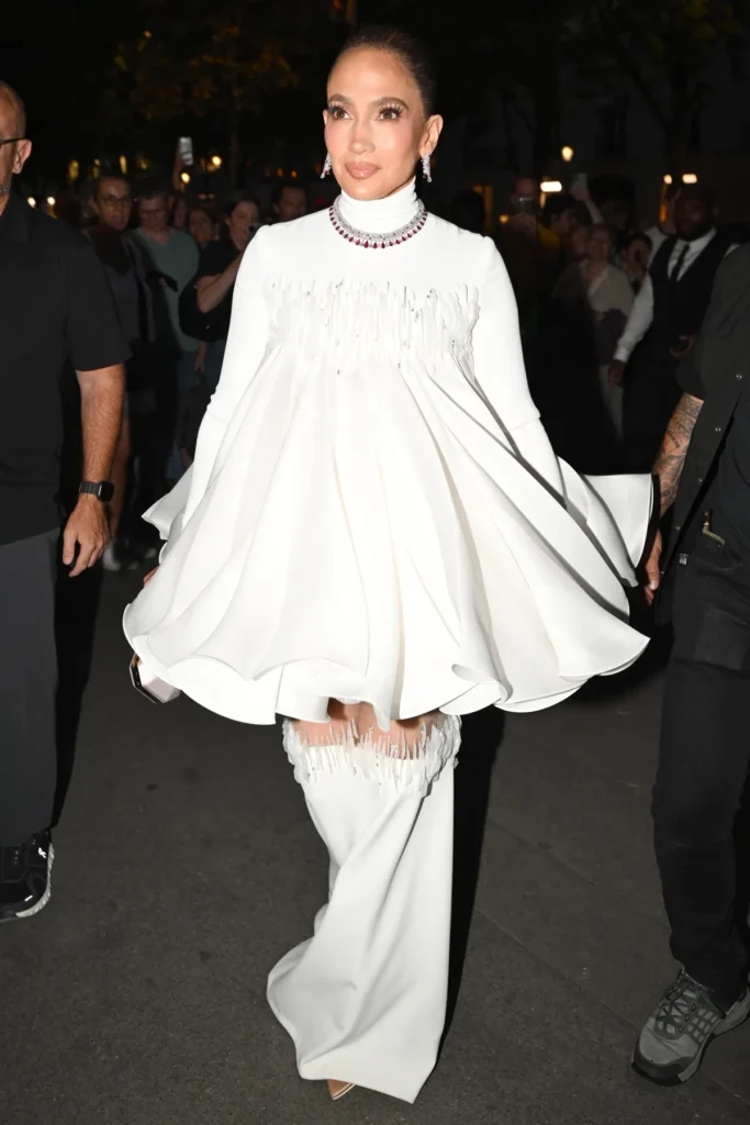 Babydoll Dress Trend 2026 — Rihanna, Sabrina Carpenter, Hunter Schafer and How to Wear It Jennifer Lopez Stephane Rolland babydoll paris dress 2026