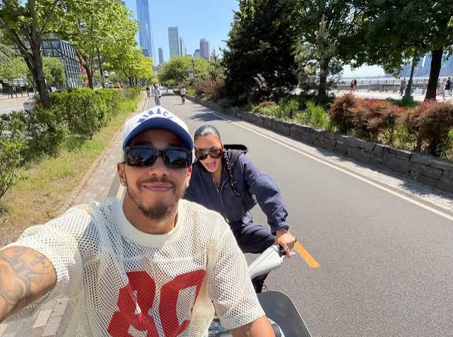 kim kardashian and lewis hamilton Instagram Official Bike Ride