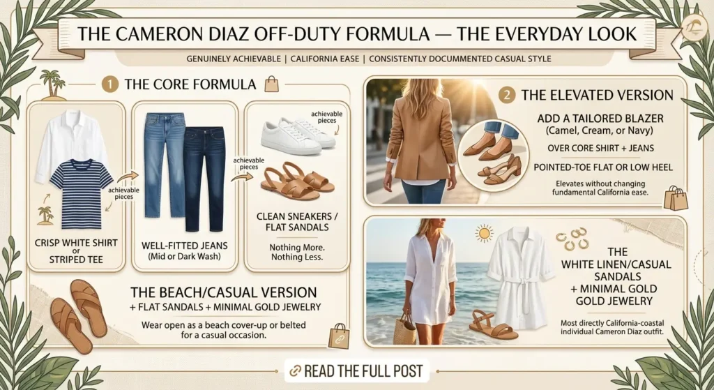 How to Dress Like Cameron Diaz 2026 — Her Complete Celebrity Style Guide The Cameron Diaz Off-Duty Formula — The Everyday Look