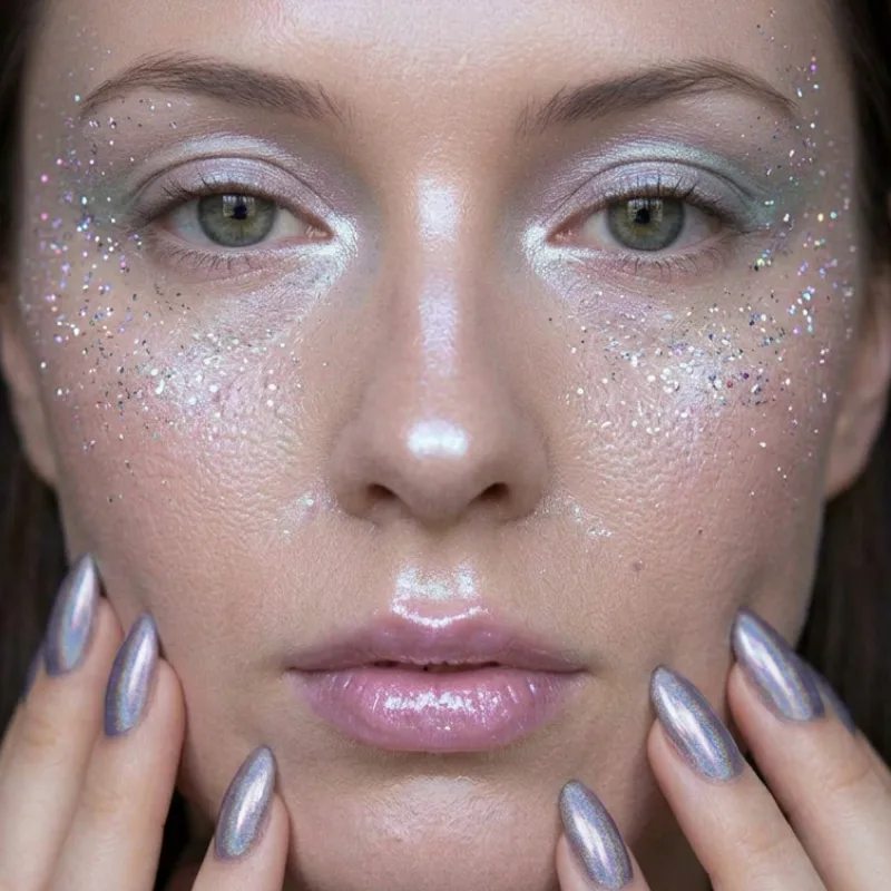 Extra Celestial Beauty 2026 — Opalescent Eyes, Holographic Skin, and Cosmic Celebrity Makeup