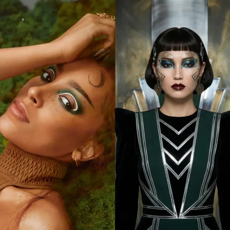 Neo Deco Beauty 2026 — Art Deco Geometric Liner, Stained Glass Nails and Shimmery Glamour