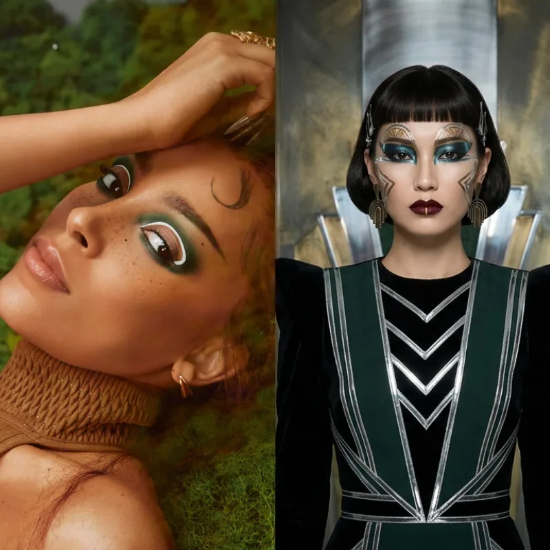 Neo Deco Beauty 2026 — Art Deco Geometric Liner, Stained Glass Nails and Shimmery Glamour